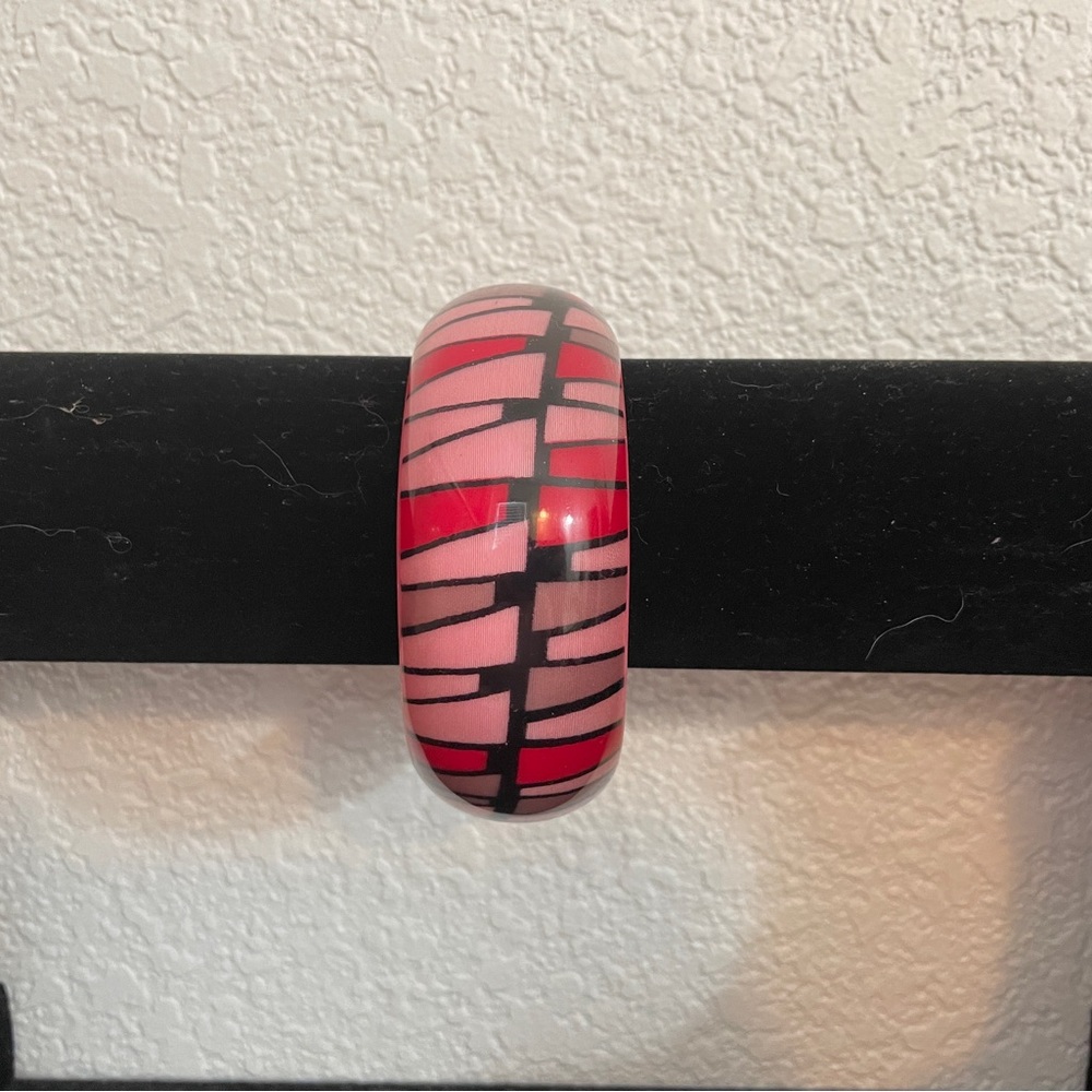Vintage Pink and Red Resin Statement Ring